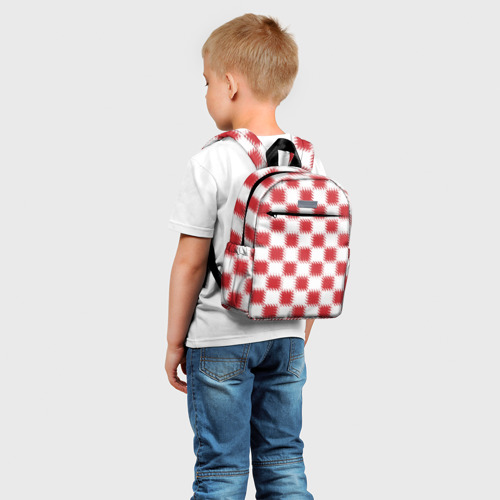 Детский рюкзак 3D Красно-белый узор - фото 3