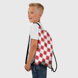 Рюкзак-мешок 3D Красно-белый узор - фото 2