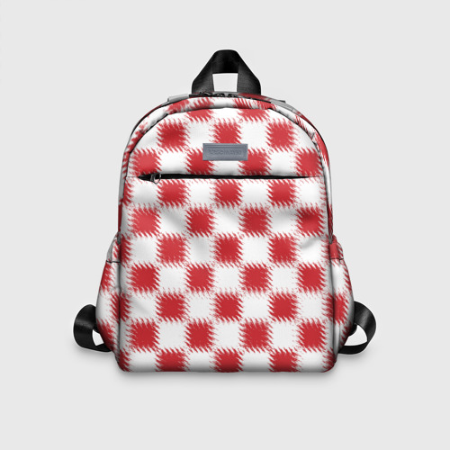 Детский рюкзак 3D Красно-белый узор