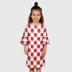 Детское платье 3D Красно-белый узор - фото 2