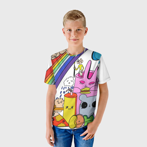Детская футболка 3D с принтом Мультяшные персонажи, фото на моделе #1