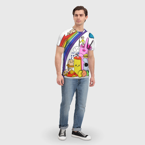 Мужская футболка 3D с принтом Мультяшные персонажи, вид сбоку #3