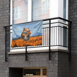 Флаг-баннер Портрет тигра в технике двойной экспозиции - фото 2