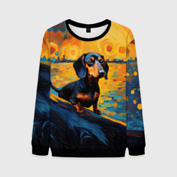 Мужской свитшот 3D Такса в силе Ван Гога