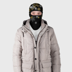 Балаклава 3D Золотые и белые снежинки - фото 2