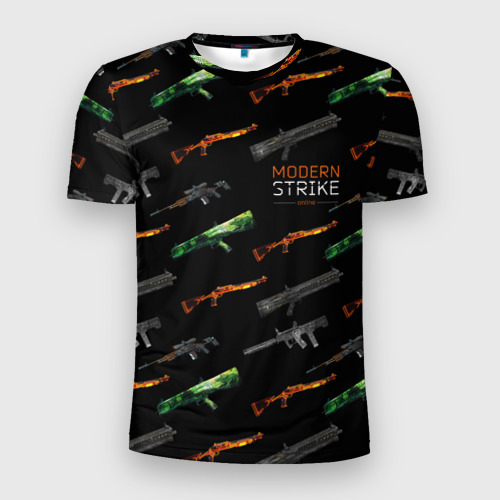 Мужская футболка 3D Slim с принтом Оружие - Modern Strike online, вид спереди #2