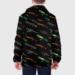 Куртка с принтом Оружие - Modern Strike online для мужчины, вид на модели сзади №2. Цвет основы: белый