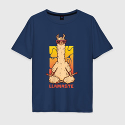 Медитирующая лама – Мужская футболка хлопок Oversize с принтом купить со скидкой в -16%