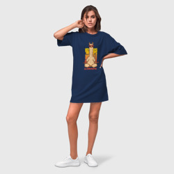 Платье-футболка хлопок Медитирующая лама - фото 2
