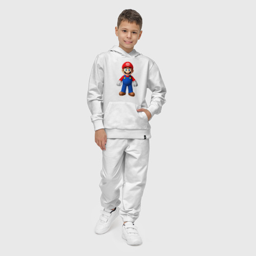 Детский костюм с толстовкой хлопок с принтом Марио в полный рост, фото на моделе #1