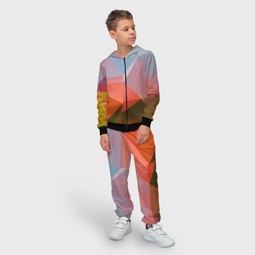 Детский 3D костюм с принтом Абстрактная текстура с объёмными цветными сторонами, фото на моделе #1