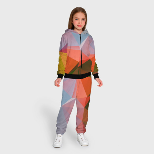 Детский 3D костюм с принтом Абстрактная текстура с объёмными цветными сторонами, вид сбоку #3