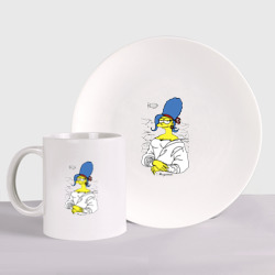 Набор: тарелка + кружка Margeconda - collaboration  Мардж Джоконда