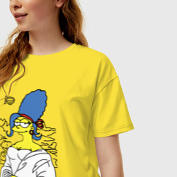 Женская футболка хлопок Oversize Margeconda - collaboration  Мардж Джоконда - фото 2