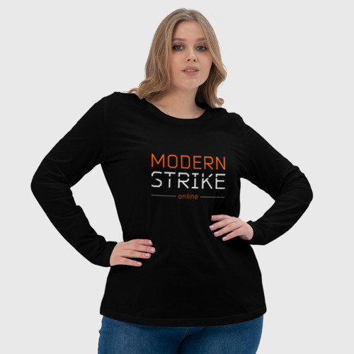 Женский лонгслив 3D Логотип Modern Strike online, цвет 3D печать - фото 6