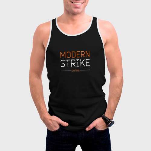 Мужская майка 3D Логотип Modern Strike online, цвет 3D печать - фото 3