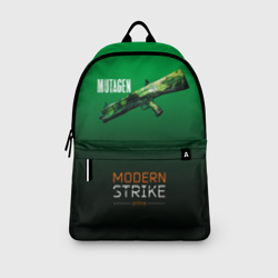 Рюкзак с принтом Mutagen - Modern Strike online для любого человека, вид спереди №3. Цвет основы: белый