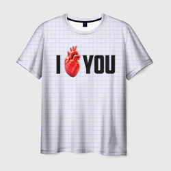 Мужская футболка 3D I love you - сердце