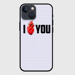 Чехол для iPhone 13 mini I love you - сердце