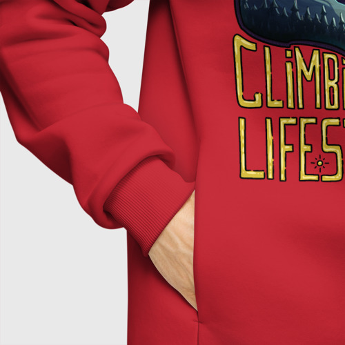 Мужское худи Oversize хлопок Climbing lifestyle, цвет красный - фото 8