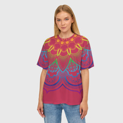 Женская футболка oversize 3D Viva magenta mandala - фото 2