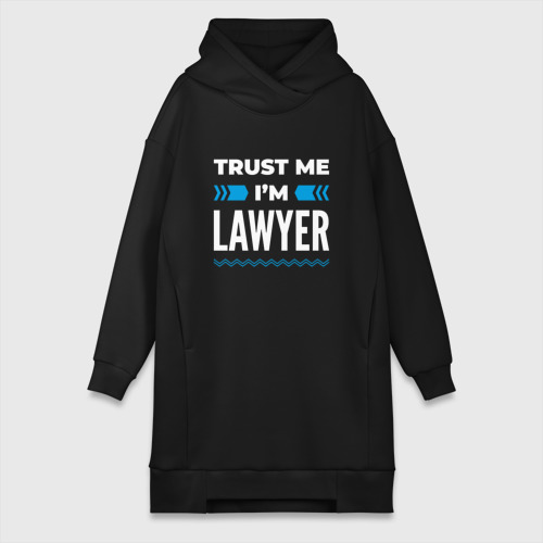 Платье-худи хлопок Trust me I'm lawyer, цвет черный