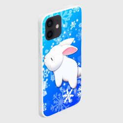 Чехол для iPhone 12 Mini Милый кролик в снежинках - фото 2