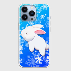 Чехол для iPhone 13 Pro Милый кролик в снежинках