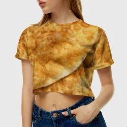 Женская футболка Crop-top 3D Чебуреки - фото 2