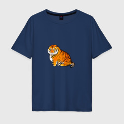 Мужская футболка хлопок Oversize Пухлый тигр