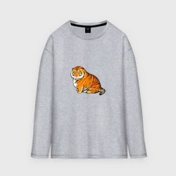 Женский лонгслив oversize хлопок Пухлый тигр