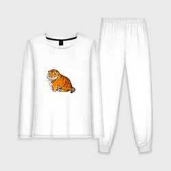 Женская пижама с лонгсливом хлопок Пухлый тигр