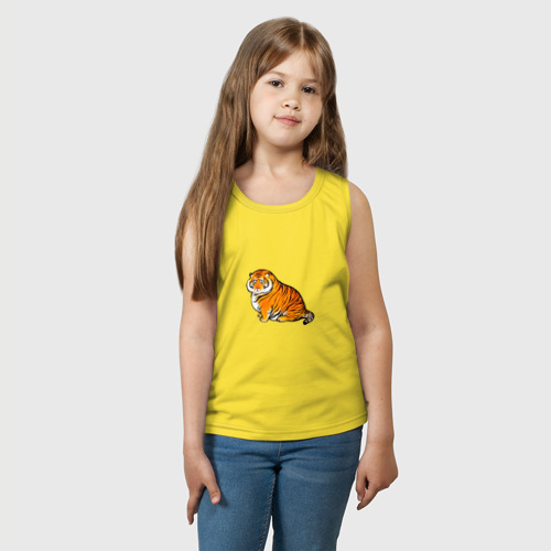 Детская майка хлопок Пухлый тигр, цвет желтый - фото 3