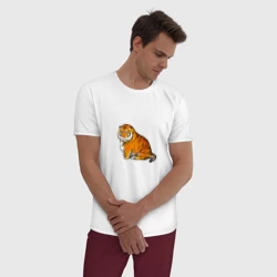 Мужская пижама с белой футболкой хлопок Пухлый тигр - фото 2