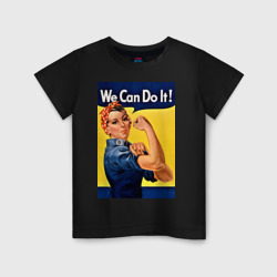 Детская футболка хлопок Мы можем сделать это - феминизм поп арт