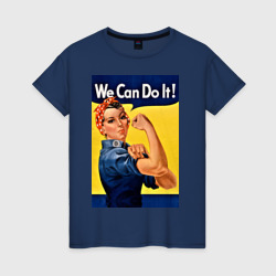 Женская футболка хлопок Мы можем сделать это - феминизм поп арт