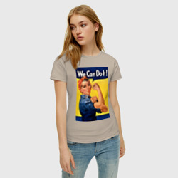 Женская футболка хлопок Мы можем сделать это - феминизм поп арт - фото 2