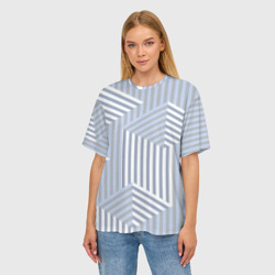 Женская футболка oversize 3D Строгий геометрический узор - фото 2