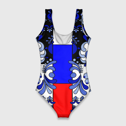 Женский купальник 3D Гжель с флагом России, цвет 3D печать - фото 2