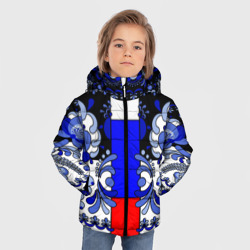 Зимняя куртка для мальчиков 3D Гжель с флагом России - фото 2