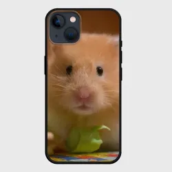 Чехол для iPhone 14 Хомяк ест