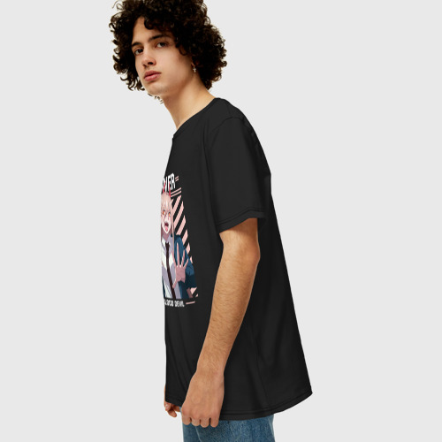 Мужская футболка хлопок Oversize Power демон крови, цвет черный - фото 5