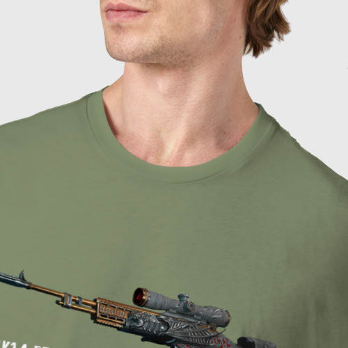 Мужская футболка хлопок с принтом MK14 EBR obscurity, фото #4