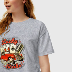 Женская футболка хлопок Oversize Авто, карты и кости - фото 2