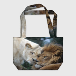Пляжная сумка 3D Влюбленные львы