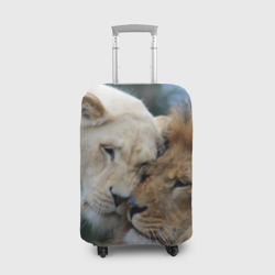 Чехол для чемодана 3D Влюбленные львы
