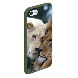 Чехол для iPhone 5/5S матовый Влюбленные львы - фото 2