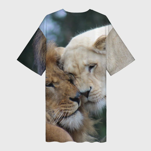 Платье-футболка 3D Влюбленные львы, цвет 3D печать - фото 2