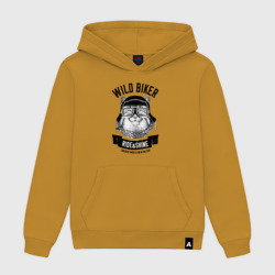 Женская толстовка хлопок Дикий байкер манул