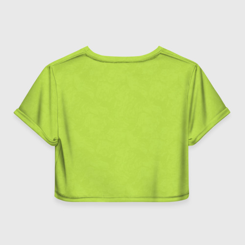 Женская футболка Crop-top 3D Текстурированный ярко зеленый салатовый, цвет 3D печать - фото 2